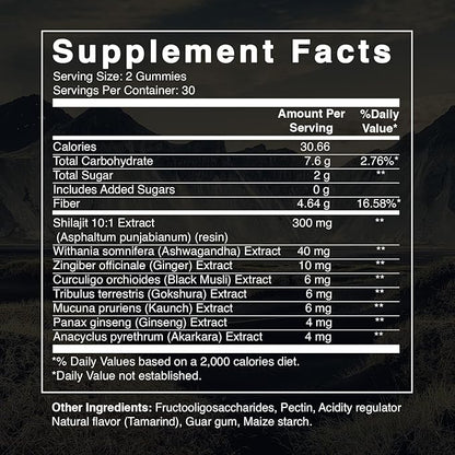 Best Naturtals Pure Himalayan Shilajit Gummies - 60 ct - Made with Ashwagandha, Black Musli, and Gokshura
