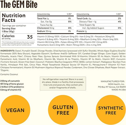 GEM Daily Multivitamin for Women & Men, with 20+ Vitamins & Minerals Like zinc, Vitamin D, B, K, Folic Acid, Turmeric, Fiber and prebiotics, Beta Glucan GLP-1 Support, Brain, & Immunity (7 Day Trial)