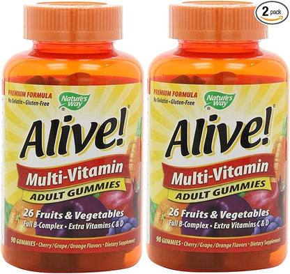 Nature's Way Alive Adult Multi-vitamin, 90 Gummies (2 Pack)