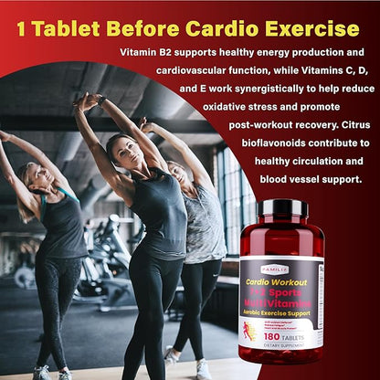 Multivitamin with Creatine and BCAA for Cardio Workout and Aerobic Sports |Heart & Muscle Protect | Reduce Fatigue|Enhance Performance|Optimize Energy|Fast Recovery.