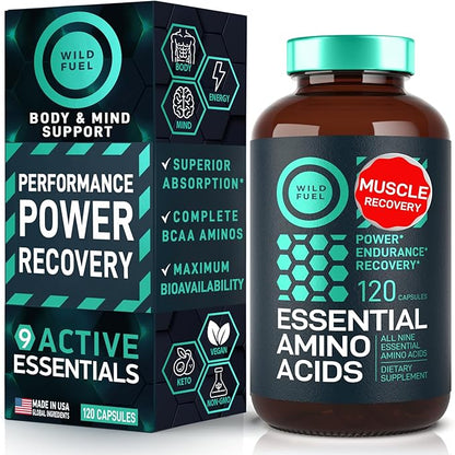 WILD FUEL Essential Amino Acid Supplement and Vegan Vitamin B12 Liquid Energy Bundle
