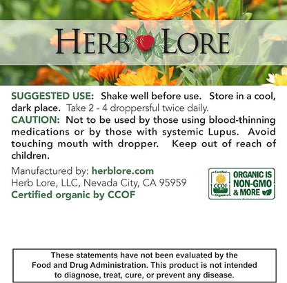 Herb Lore Organic Alfalfa Leaf Tincture – Alcohol Free Liquid Herbal Support Supplement Drops for Pregnancy, Lactation & Overall Wellness (2 fl oz)