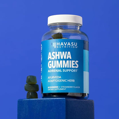 Ashwagandha Gummies for Stress & Mood Support - Vegan, Non-GMO Supplement for Calm & Relaxation - Withania Somnifera for Enhanced Sleep Quality & Emotional Balance - 1-Month Supply, Strawberry Flavor