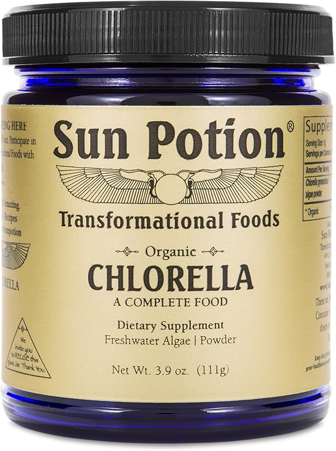Chlorella Powder 111g by Sun Potion - Premium Organic Superfood, Pure Supplement, Rich in Vitamins, Protein, and Fatty Acids - Vegan, Nutrition, and Potent