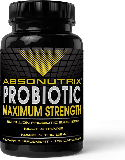 Absonutrix Probiotic Maximum Strength 50 Billion Per Capsule Multi-Strain 100 Capsules