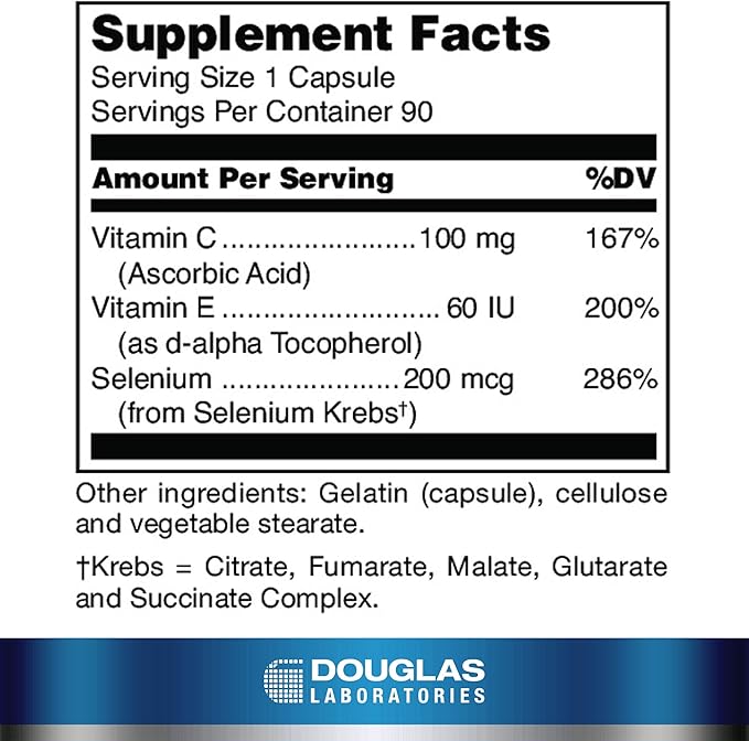 Douglas Laboratories Selenium Plus | Selenium Supplement with Vitamins E and C | 90 Capsules