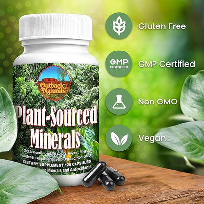 Fulvic Humic Mineral Blend of Plant-Sourced Trace Minerals, Electrolytes, Gut Health, Cognitive & Immune Support, Pure Vitality Formula for Strength - - 120 Capsules