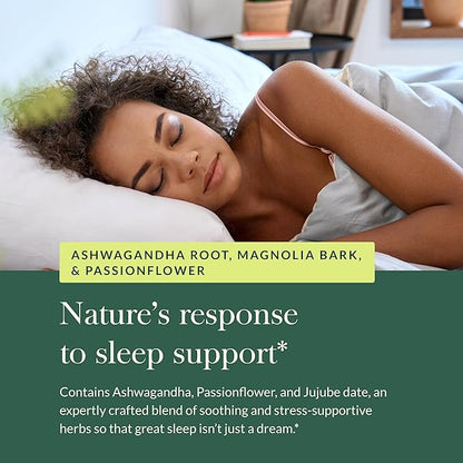 Gaia Herbs SleepThru - Natural Sleep Support Supplement with Organic Ashwagandha Root, Organic Magnolia Bark, Passionflower, and Jujube Date - 30 Vegan Liquid Phyto-Capsules (15-Day Supply)