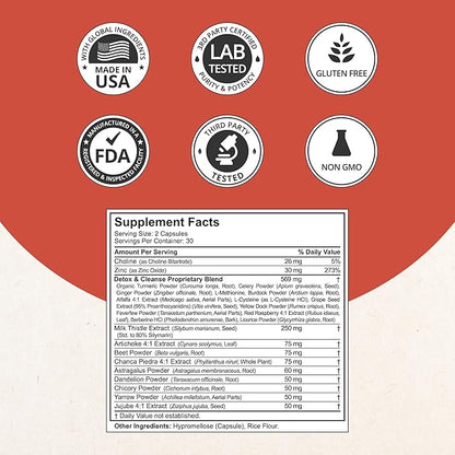 Liver Cleanse Detox & Fatty Liver Repair - Liver Supplement by LIVERTOX with Milk Thistle, Choline, Beet, Turmeric, Artichoke & Dandelion - Liver Supplement for Liver Detox and Healthy Liver - Pack 3