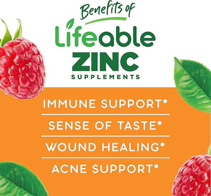Lifeable Zinc 25mg Kids + Zinc Kids, Gummies Bundle - Great Tasting, Vitamin Supplement, Gluten Free, GMO Free, Chewable Gummy
