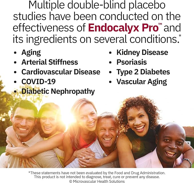 Endocalyx Pro Supplement – Endothelial Glycocalyx Support 120 Capsules - Vascular & Microcirculation Health – Clinically-Studied – Patented – Supports Nitric Oxide Functions