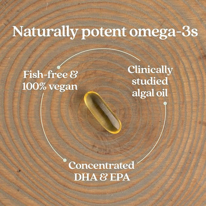 New Chapter Vegan Prenatal DHA, EPA, and DPA Supplement - Prenatal Vegan Omega-3 Complex for Healthy Brain & Eye Development During Pregnancy - 30 Softgels