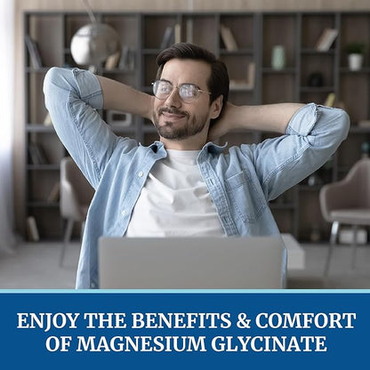 Magnesium Glycinate 500mg | High Absorption | Chelated for Muscle Relaxation, Bones, Heart, Nerve, Sleep & Calm Support for Women & Men | Magnesium Chelate Supplement & Bisglycinate Complex | 120ct