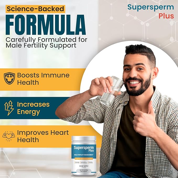 Male Fertility Supplement with L-Carnitine and L-Arginine, Preconception Fertility Formula for Optimal Count & Healthy Volume Production,1 Month Supply (60 doses) in Powder.