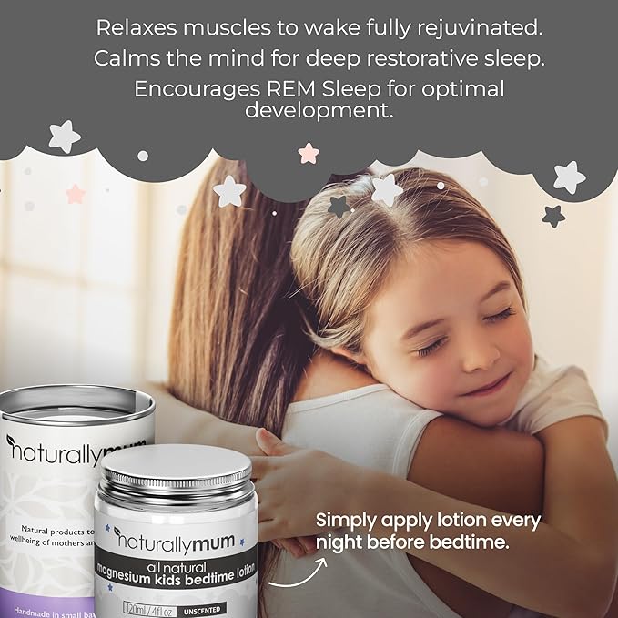 Magnesium Bedtime Lotion for Kids & Babies [NATURAL & SAFE] - Topical Kids Magnesium Cream Lotion for Sleep - Safe for Babies (6M+) - Support for Sleep, Bone & Overall Kids Health