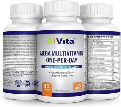 Mega Multivitamin One-per-Day, Supports Immune System, foundational Health, Full Spectrum of Vitamins and Minerals, and Much More ...30-Day Supply (30 Non-GMO Tablets)