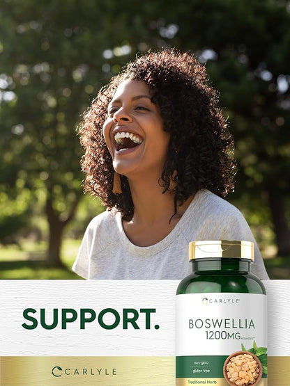 Carlyle Boswellia Extract Capsules 1200mg | 250 Count | Boswellia Serrata Complex with Black Pepper Extract | Non-GMO, Gluten Free Supplement