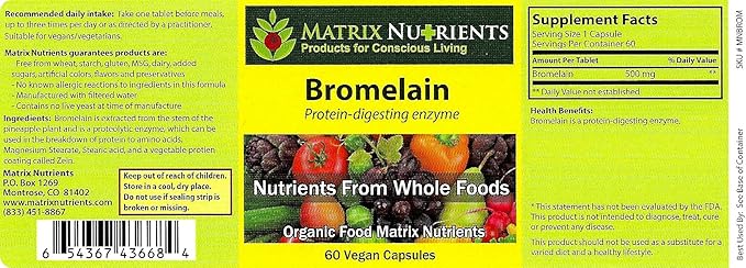 BROMELAIN - Highly Potent, 100% Organic, Protein-Digesting Enzyme! Improve Digestion - Vegan Capsules (60ct)