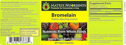 BROMELAIN - Highly Potent, 100% Organic, Protein-Digesting Enzyme! Improve Digestion - Vegan Capsules (60ct)