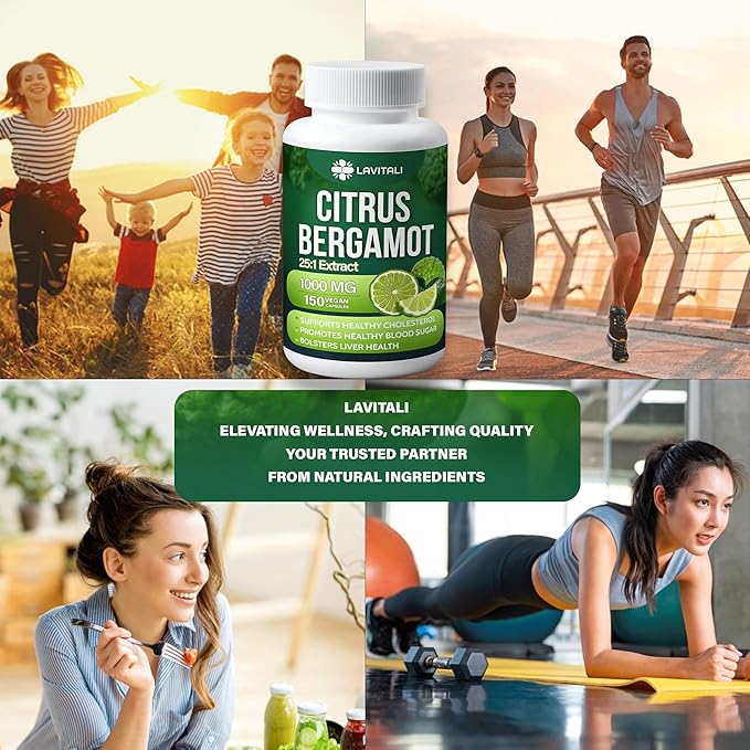 25x Concentrated Citrus Bergamot Extract Capsules, 150 Veggie Capsules, Citrus Bergamot 1000mg Capsules, Non-GMO, Gluten-Free, All Natural, Vegetarian Capsules