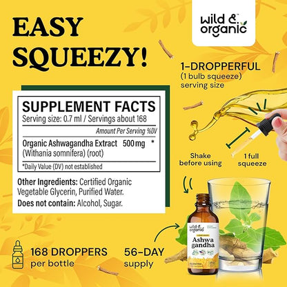 Wild & Organic Kava Kava Tincture 4 fl oz & Ashwagandha Tincture 4 fl oz