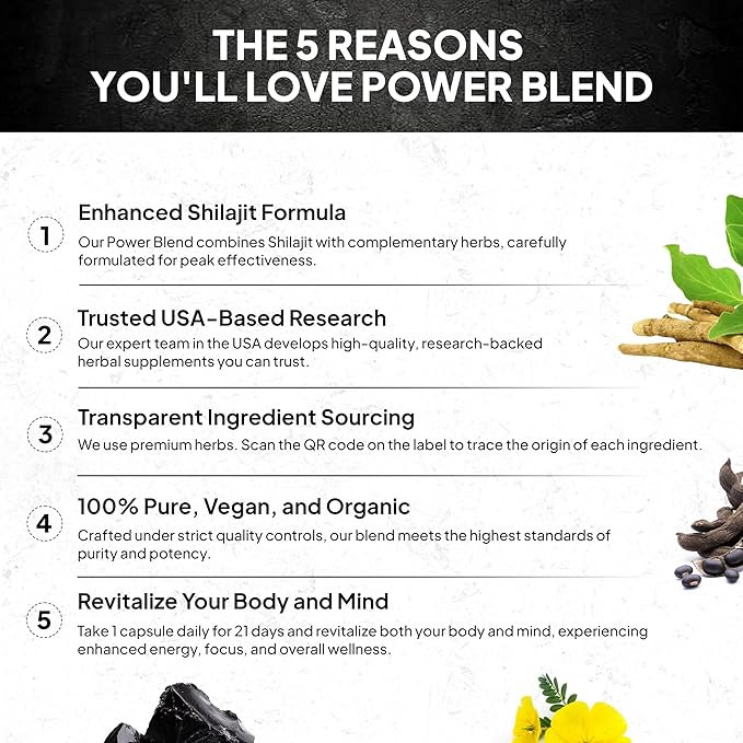 Dynamic Vitality Shilajit Ashwagandha Gokshura Supplement - Himalayan Pure Shilajit Capsules with Tribulus (Gokshura), Extra Strength Ashwagandha & Safed Musli | Himalayan Shilajit Supplement