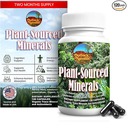 Fulvic Humic Mineral Blend of Plant-Sourced Trace Minerals, Electrolytes, Gut Health, Cognitive & Immune Support, Pure Vitality Formula for Strength - - 120 Capsules