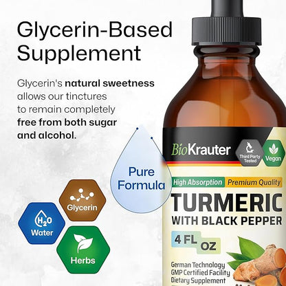 Turmeric with Black Pepper Tincture 4 Fl. Oz. & Milk Thistle 250 Capsules