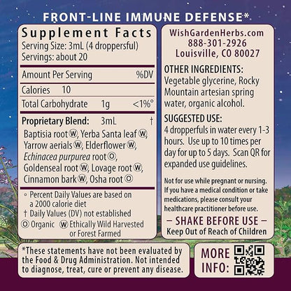 WishGarden Herbs Kick-Ass Immune Activator - Herbal Immune Support Supplement for Adults, Plant-Based Immune Booster & Immune Defense w/Echinacea & Goldenseal, Rapid Immunity Boost Formula, 4oz