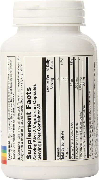 SOLARAY Glucosamine Chondroitin and Hyaluronic Acid, 1500mg/1000mg/20mg 90 Capsules
