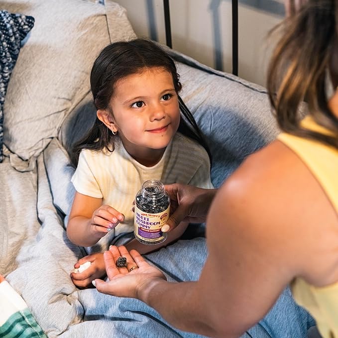 Mini Mushy's Organic Immune Support Daily Gummies | Turkey Tail, Reishi, Chaga Mushrooms, Elderberry | for Kids Ages 2+ Natural Color, Allergy Friendly, Low Sugar | Strawberry Flavor - 30 Count