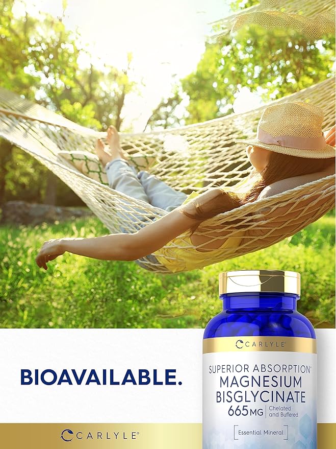 Carlyle Buffered Magnesium Bisglycinate 665 mg | 250 Capsules | Chelated Essential Mineral | Non-GMO and Gluten Free Supplement
