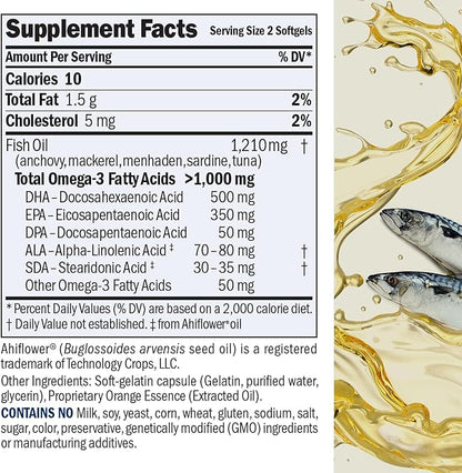 ANDREW LESSMAN Maximum Essential Omega-3 Orange - 360 Softgels - Ultra-Pure, High Potency Omega-3 Oils. High DHA, No Stomach Upset, No Contaminants, No Mercury. Small Easy to Swallow Softgels