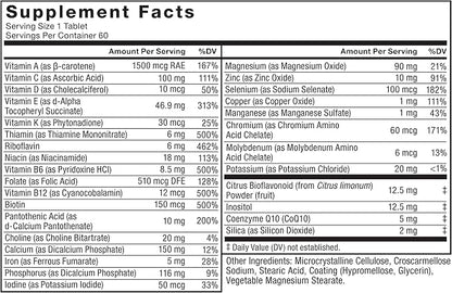 Force Factor Men’s Multivitamin 50 Plus, Multivitamin for Men with 26 Vitamins and Minerals, and Phytonutrients to Support Energy, Immunity, and Muscle Function, 60 Tablets