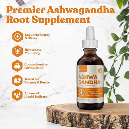 Rejuvica Health Active Rhodiola + Active Ashwagandha - Support Energy + Stress - Liquid Delivery for Better Absorption - Rhodiola Root & Ashwagandha Root