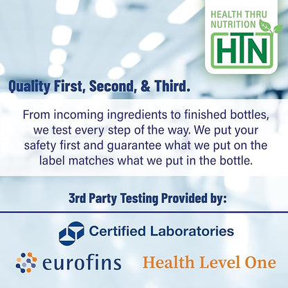 Magnesium Glycinate 200mg 120 Tablets | Fully Reacted Pure Magnesium Bisglycinate 1,540mg | High Absorption, Gentle on Stomach, Supports Relaxation & Nerve Function | Non-GMO by Health Thru Nutrition