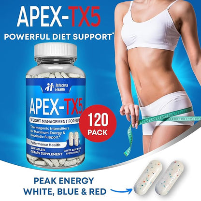 Weight Management Dietary Supplement 120 White Blue Red Speck Tablets Manufactured in the USA Highest Professional Quality