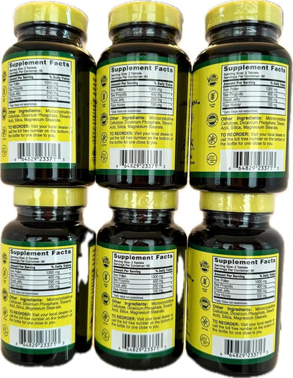 Original Bee Caps in Brown Bottles - 6 Pack - 120 Count Each Bottle