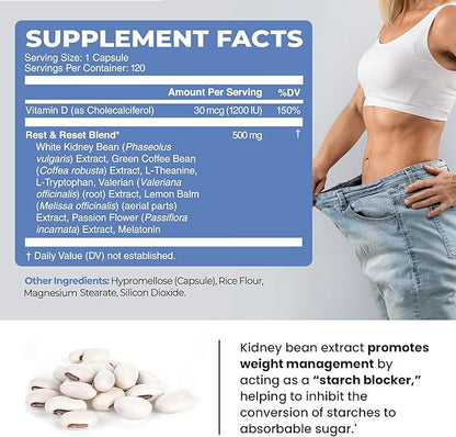 Night Time Fat Burner to Shred While You Sleep | Belly Fat Burner, Carb Blocker & Weight Loss Support Supplements | Lose Weight, Support Metabolism & Fall Asleep Fast | 120 Nighttime Diet Pills