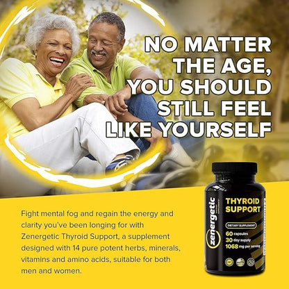 Thyroid Support Supplement with L Tyrosine & Iodine │ Focus, Clarity, Energy & Metabolism │ Ashwagandha, Vitamin B-12, Magnesium, Schisandra │ Hormonal Balance for Women & Men │ Non GMO