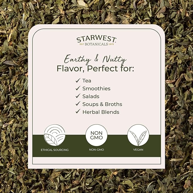 Starwest Botanicals Organic Alfalfa Leaf - Dried Loose Leaf Herb for Nutrition, Use in Tea, Juice, & Smoothies, Cut & Sifted, Certified Kosher, Non-GMO - Bulk 1 lb Bag