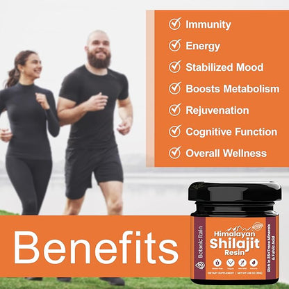 Pure Himalayan Shilajit Resin for Men & Women, 85+ Trace Minerals, 75%+ Fulvic Acid for Energy Boost & Immune Support, Himalayan Resin Ayurveda Product - 1.06 oz