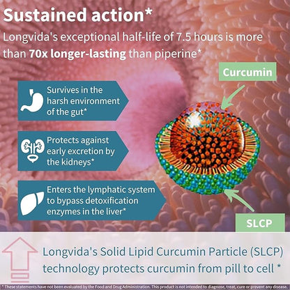 Igennus Longvida Lipidated Curcumin 500mg, Ultra Bioavailable & Sustained Action, 65x Higher Plasma Levels, Intensive Support, Free-Form Curcumin, Vegan, 30 Capsules