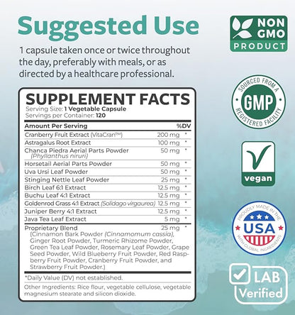 Chanca Piedra Kidney Cleanse Detox & Repair - Herbal Liver & Kidney Support Supplement with Cranberry Astragalus & More for Cleansing Protective Support - Vegan Non-GMO & Lab Verified (4 Month Supply)
