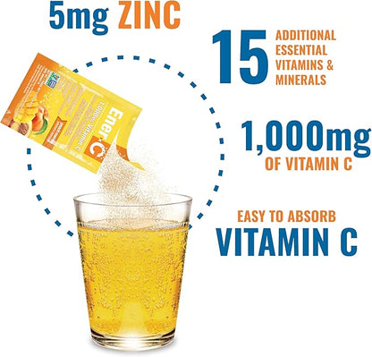 Ener-C Multivitamin Drink Mix - Vitamin Packets for Water, Electrolytes Powder Packets, Vitamin Drink Mix, Hydration Liquid Mix, Immune Booster for Adults, Healthy Energy - Peach Mango, 60 Count