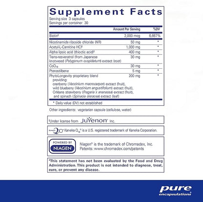 Pure Encapsulations RevitalAge Ultra 90's - Aids Healthy Aging - Mitochondrial Support* - Antioxidant-Rich - Gluten Free & Non GMO - 90 Capsules