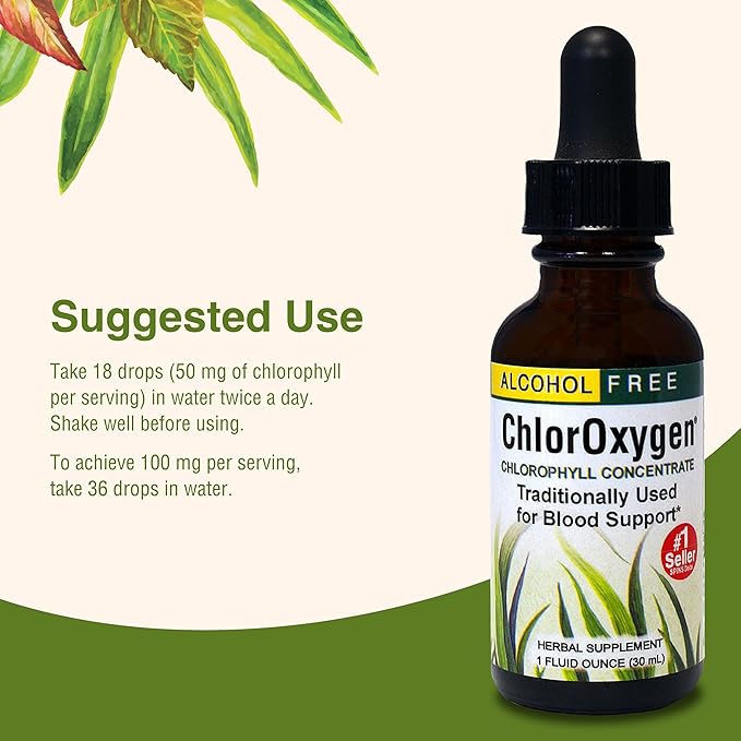 Herbs Etc. ChlorOxygen Chlorophyll Concentrate - Highly-Concentrated Energy Support - Aids Healthy Blood Circulation - Natural Vitality Support - Alcohol-Free - 1 fl oz (About 66 Servings)