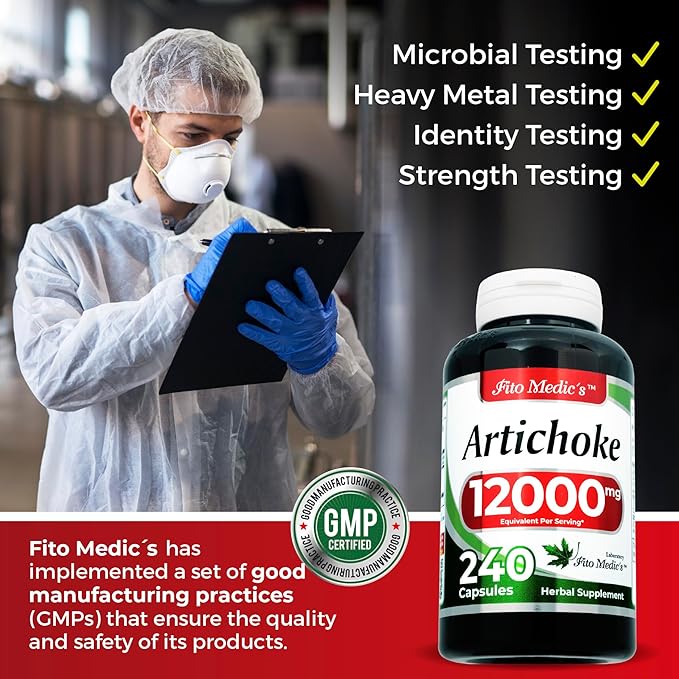 FITO MEDIC'S Lab | Artichoke Extract | Artichoke Extract Capsules |240 Capsules |12000 mg | Artichoke |Artichoke Supplement | alcachofa.