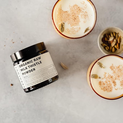 Erbology Organic Milk Thistle Powder 2.1 oz - 20 Servings - 180mg Silymarin per Serving - Liver Health - Cold-Pressed from 100% Milk Thistle Seeds - Sustainably Sourced in Europe - Vegan - GMO-Free