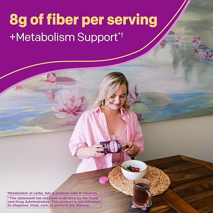 MiraFIBER Gummies, From The Gut Experts at MiraLAX, 8g of Daily Prebiotic Fiber with B Vitamins to Support Digestive Health and Metabolism, Fruit Flavored Fiber Gummies, 72 Count